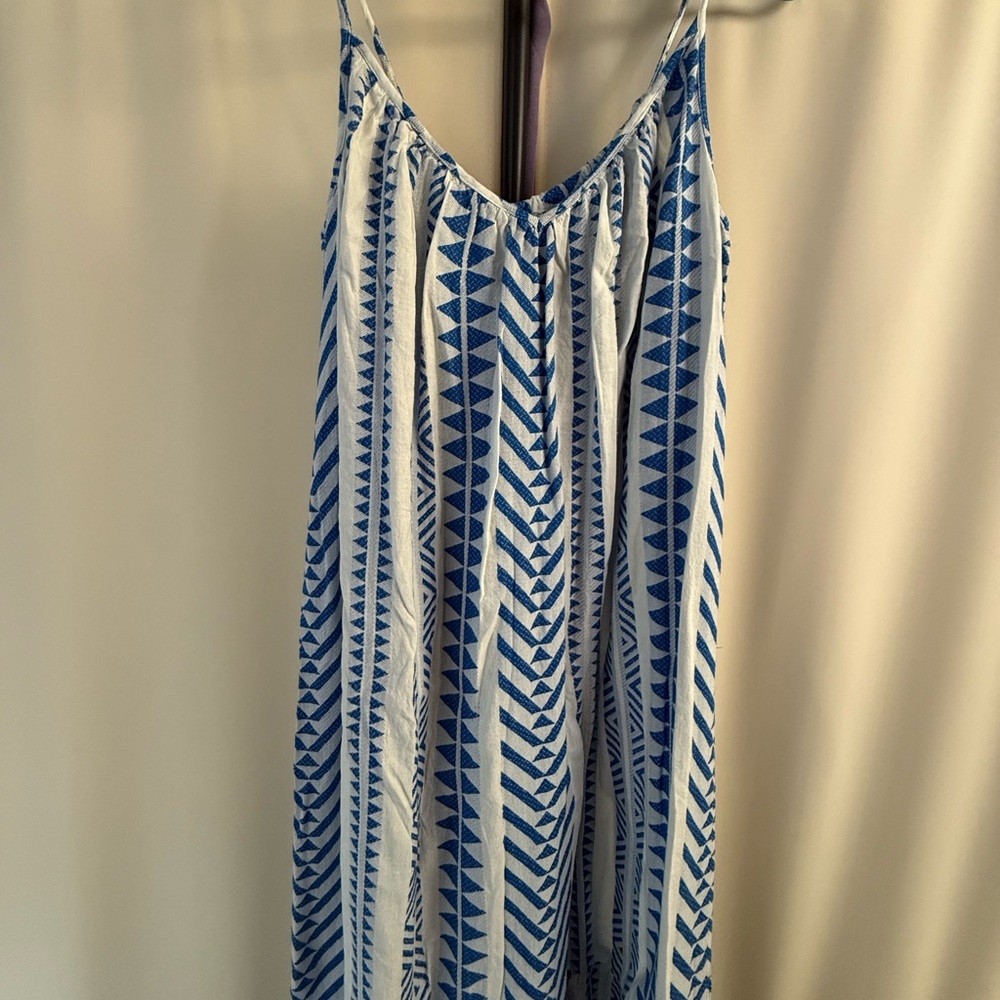 Velvet by Graham & Spencer Blue and White Striped Jumpsuit